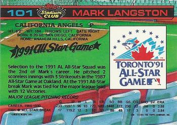 Mark Langston  baseball card collectible - Main Image 2