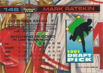 Mark Ratekin  baseball card collectible - Main Image 2