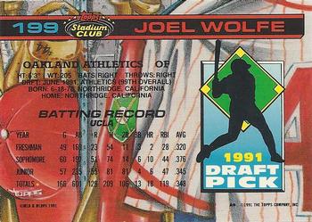 Joel Wolfe  baseball card collectible - Main Image 2