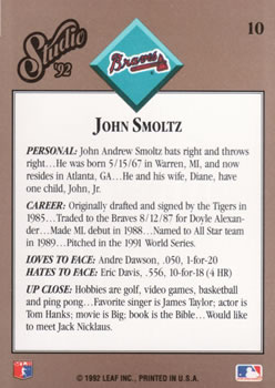 John Smoltz  baseball card collectible - Main Image 2