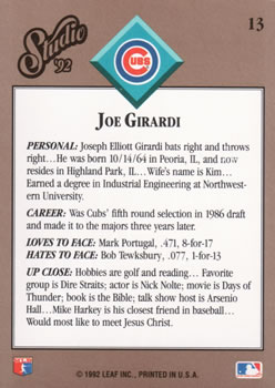Joe Girardi  baseball card collectible - Main Image 2