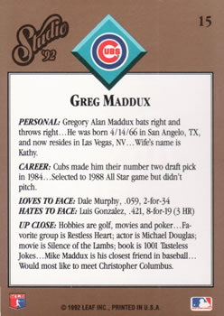 Greg Maddux  baseball card collectible - Main Image 2