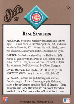 Ryne Sandberg  baseball card collectible - Main Image 2