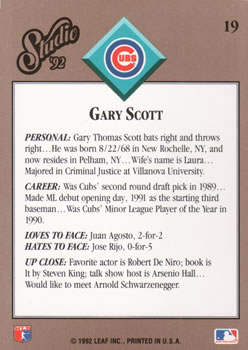 Gary Scott  baseball card collectible - Main Image 2