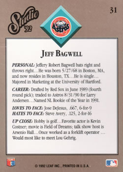Jeff Bagwell  baseball card collectible - Main Image 2