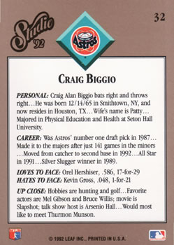 Craig Biggio  baseball card collectible - Main Image 2