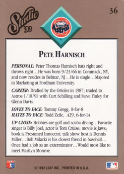 Pete Harnisch  baseball card collectible - Main Image 2