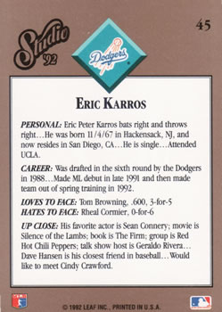 Eric Karros  baseball card collectible - Main Image 2