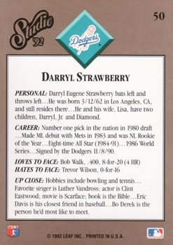 Darryl Strawberry  baseball card collectible - Main Image 2