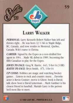 Larry Walker  baseball card collectible - Main Image 2
