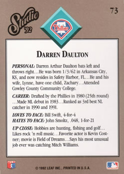 Darren Daulton  baseball card collectible - Main Image 2