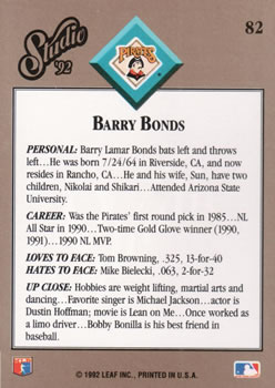 Barry Bonds  baseball card collectible - Main Image 2