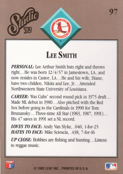 Lee Smith  baseball card collectible - Main Image 2