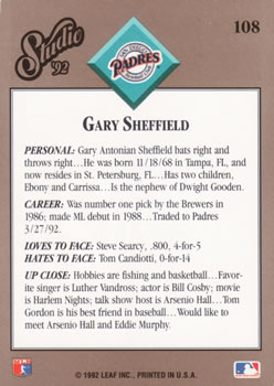 Gary Sheffield  baseball card collectible - Main Image 2