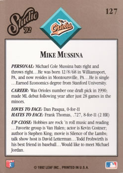 Mike Mussina  baseball card collectible - Main Image 2