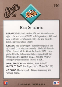 Rick Sutcliffe  baseball card collectible - Main Image 2