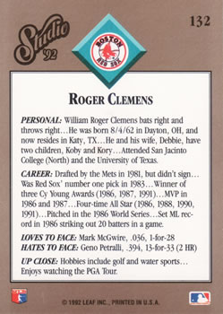 Roger Clemens  baseball card collectible - Main Image 2