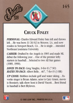 Chuck Finley  baseball card collectible - Main Image 2