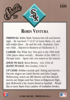 Robin Ventura  baseball card collectible - Main Image 2