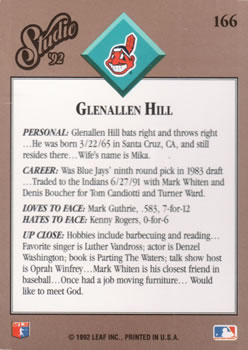 Glenallen Hill  baseball card collectible - Main Image 2