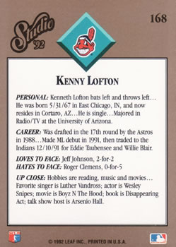 Kenny Lofton  baseball card collectible - Main Image 2