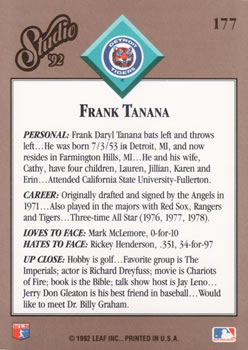 Frank Tanana  baseball card collectible - Main Image 2