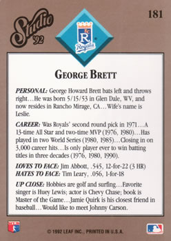 George Brett  baseball card collectible - Main Image 2