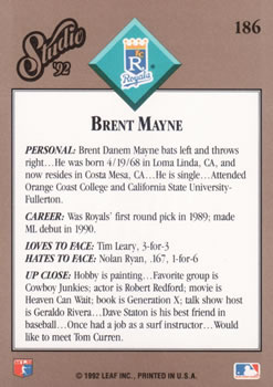 Brent Mayne  baseball card collectible - Main Image 2