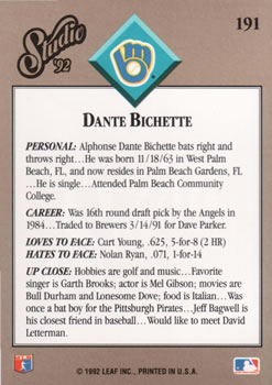 Dante Bichette  baseball card collectible - Main Image 2