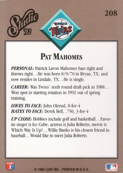 Pat Mahomes  baseball card collectible - Main Image 2