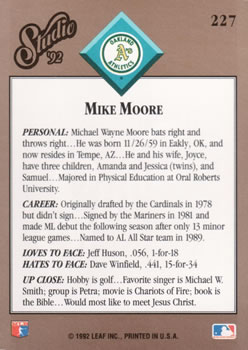 Mike Moore  baseball card collectible - Main Image 2