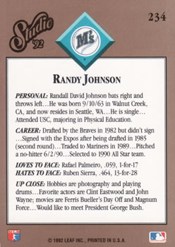 Randy Johnson  baseball card collectible - Main Image 2