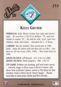 Kelly Gruber  baseball card collectible - Main Image 2