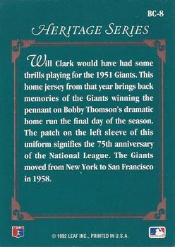 Will Clark  baseball card collectible - Main Image 2