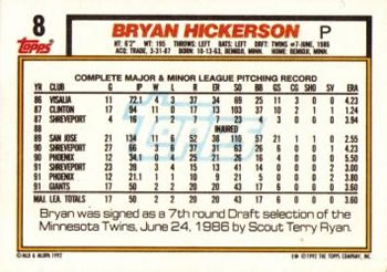Bryan Hickerson  baseball card collectible - Main Image 2