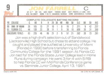 Jon Farrell  baseball card collectible - Main Image 2