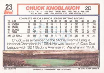 Chuck Knoblauch  baseball card collectible - Main Image 2