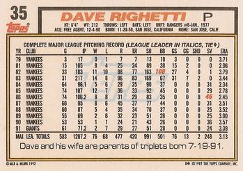 Dave Righetti  baseball card collectible - Main Image 2