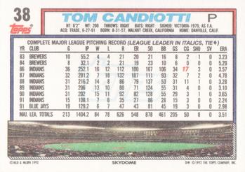 Tom Candiotti  baseball card collectible - Main Image 2