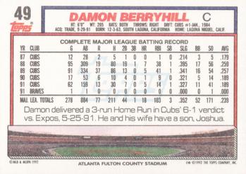 Damon Berryhill  baseball card collectible - Main Image 2