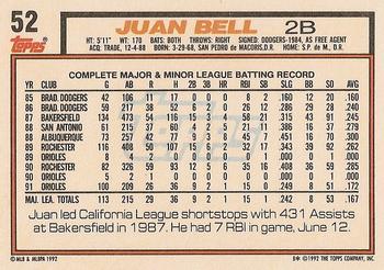 Juan Bell  baseball card collectible - Main Image 2