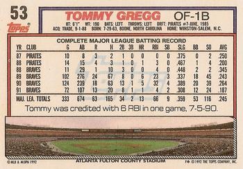 Tommy Gregg  baseball card collectible - Main Image 2