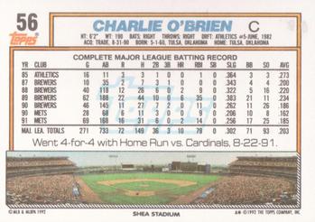 Charlie O’Brien  baseball card collectible - Main Image 2