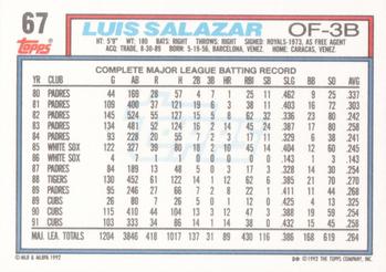 Luis Salazar  baseball card collectible - Main Image 2