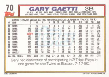 Gary Gaetti  baseball card collectible - Main Image 2