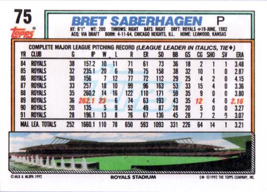 Bret Saberhagen  baseball card collectible - Main Image 2