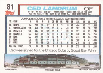Ced Landrum  baseball card collectible - Main Image 2