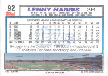 Lenny Harris  baseball card collectible - Main Image 2