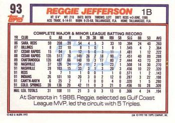 Reggie Jefferson  baseball card collectible - Main Image 2