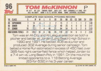 Tom McKinnon  baseball card collectible - Main Image 2